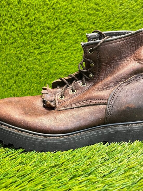 Double H Mens Size 7M Brown Black Classic Outdoor Leather Lace Up Working Boots main image 8